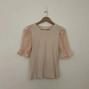 Nation LTD Bia Gathered Sleeve Tee in Frothy Size Small